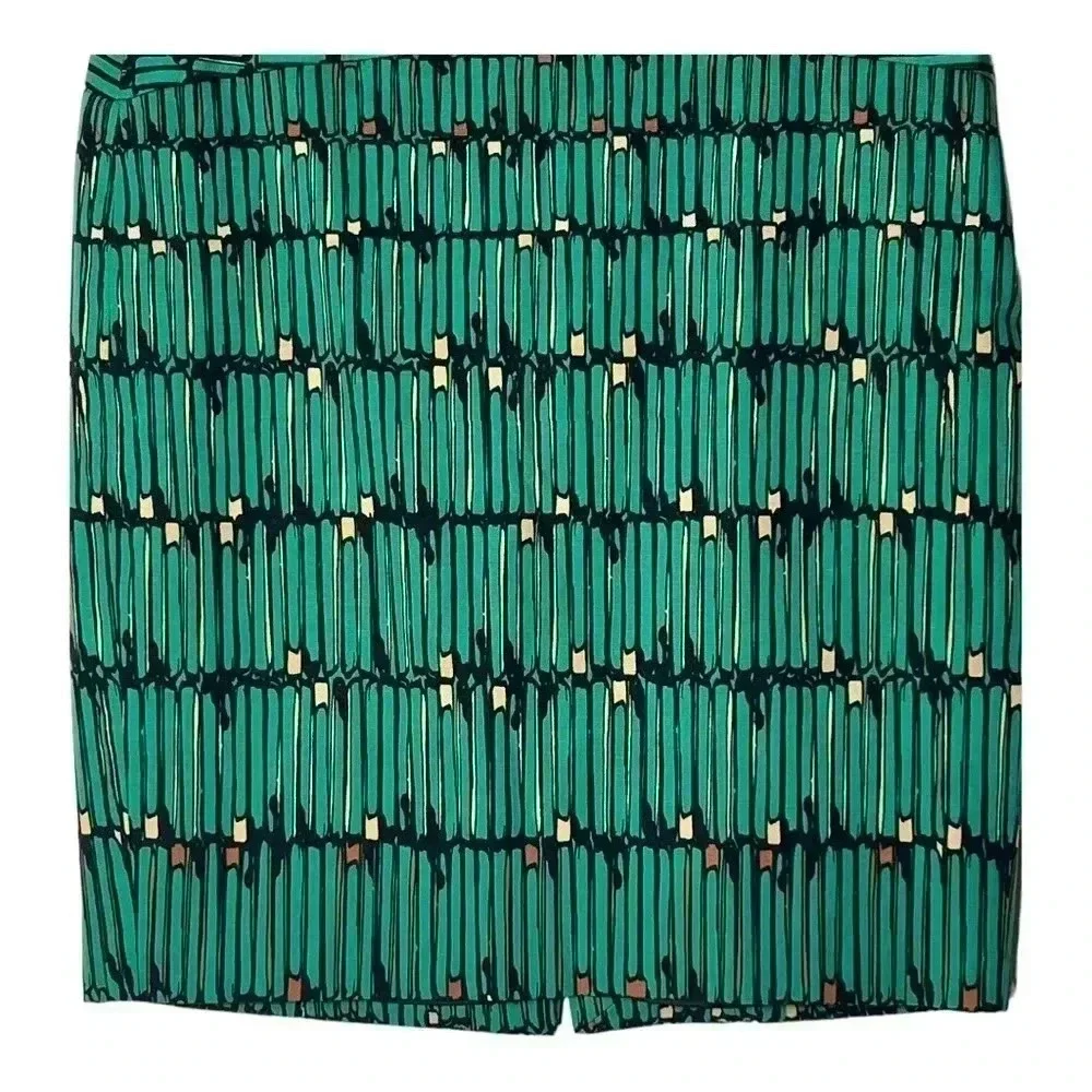 1357. THE LIMITED TWILL KNEE LENGTH SKIRT‎ GREEN/BROWN/TAN IN COLORS SIZE 2